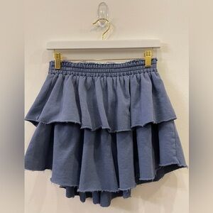 Aerie Blue Tiered Mini Skirt